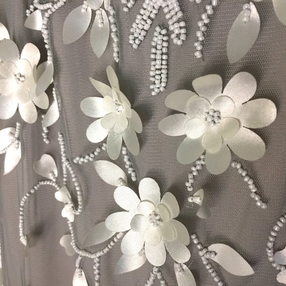 Adrianna Papell Hand-beaded 3D Floral Strapless Gown - Picture 4 of 7